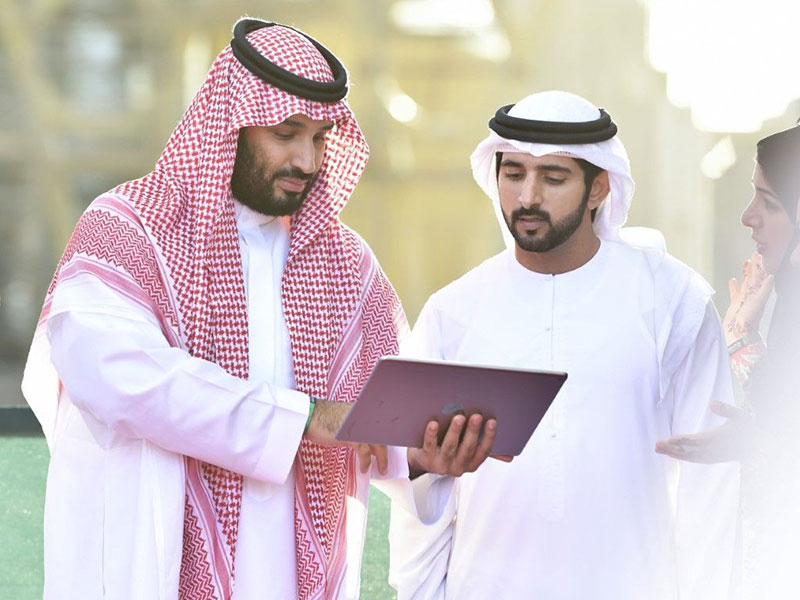 صور توثّق زيارة حمدان بن محمد ومحمد بن سلمان موقع "إكسبو 2020 دبي"